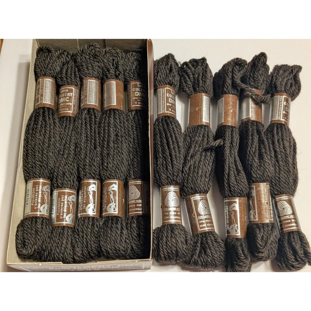 10 Skeins Laine Colbert Tapisserie DMC 100% Wool 8 Meters ea #7535 Peppercorn